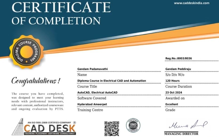 Certificate of completion featuring a blue header, gold seal on the left, the word 'Congratulations', and multiple logos at the bottom (branding and seals).