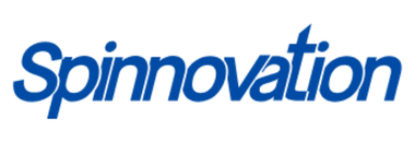 Spinnnovation logo in blue on a white background.