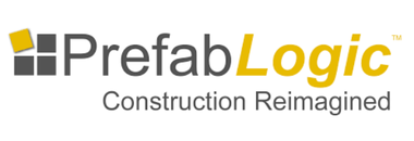 PrefabLogic logo with yellow accent and the text 'PrefabLogic Construction Reimagined'