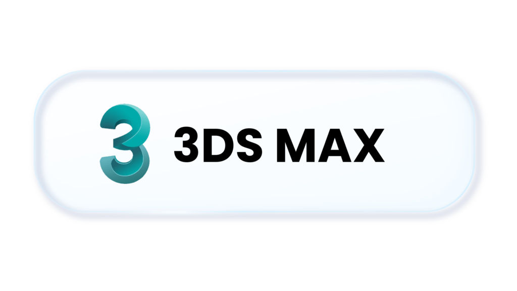 3DS MAX logo displayed on a pale blue glossy rounded badge.
