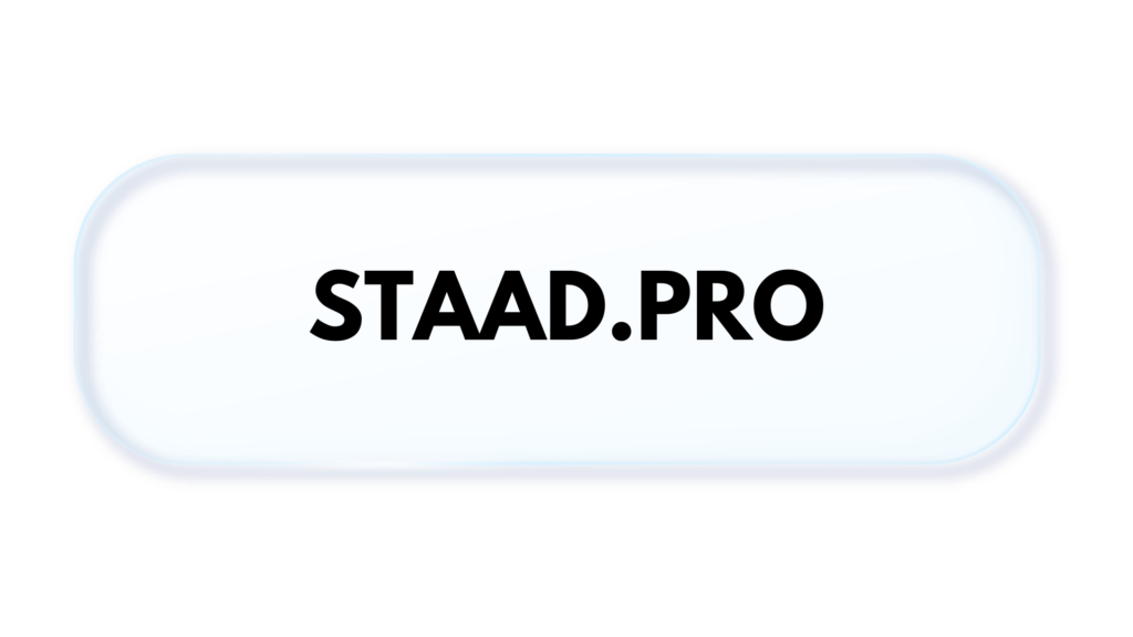 Rounded glossy button with the text STAAD.PRO centered on a pale blue background