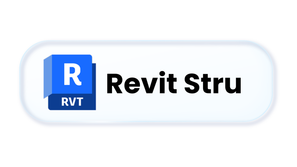 Revit Structure logo: blue RVT icon and bold 'Revit Stru' text on a light rounded banner.