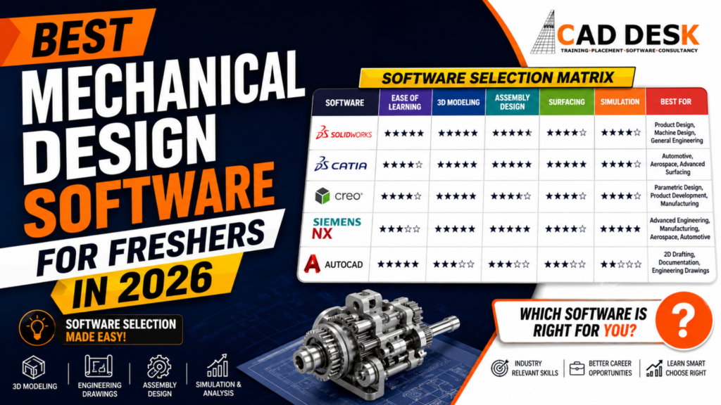 Best Mechanical Design Software for freshers in 2026